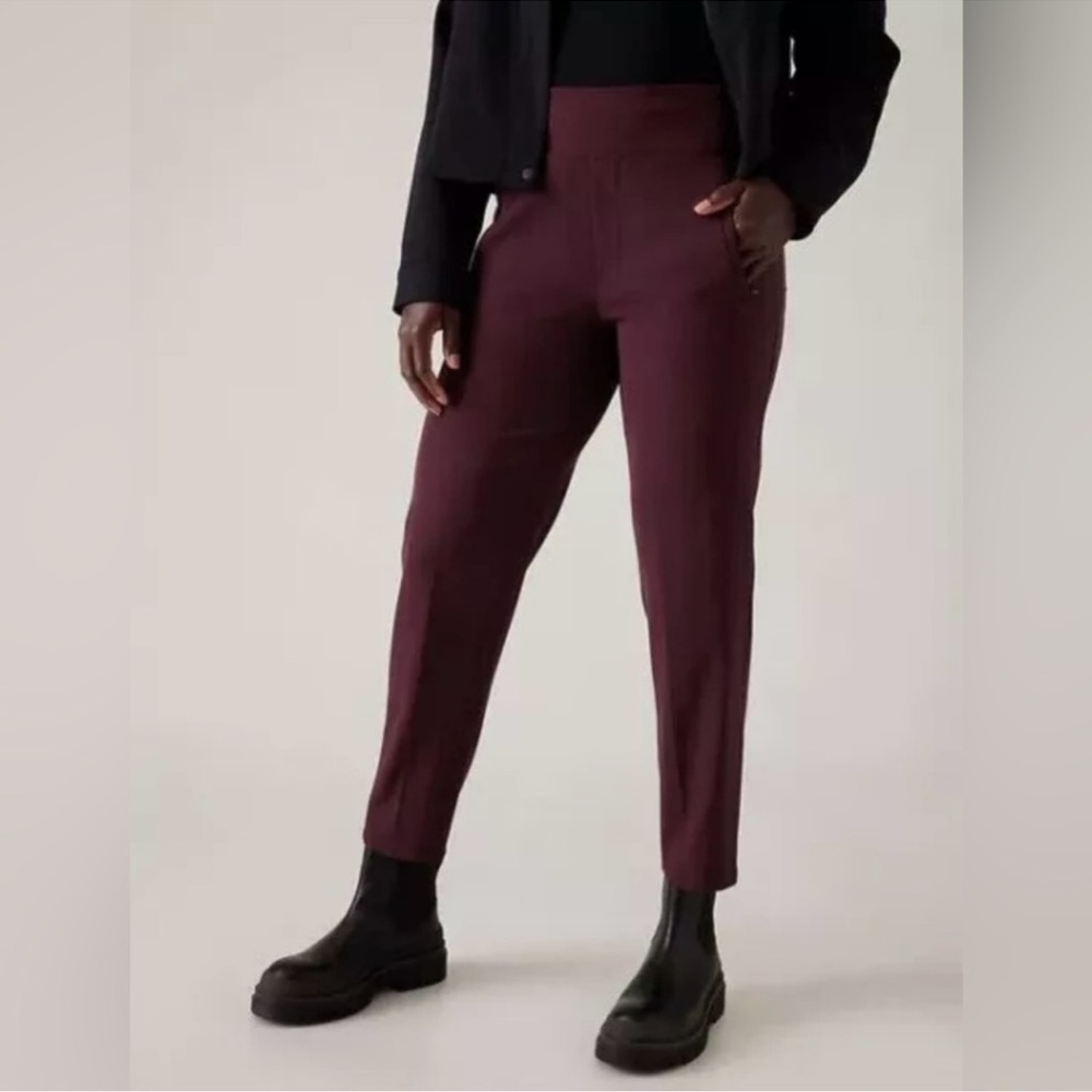 Athleta Endless Satin Side Stripe Pant Purple 782695 Purple Size 0 NWOT